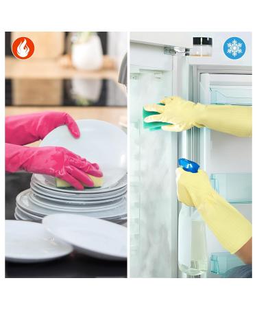 Watunid Reusable Long Rubber Kitchen Gloves - 3 Pairs Waterproof Dishwashing & Cleaning Gloves for Home Bathroom & Car (Medium Size) - Buy Online on GoSupps.com