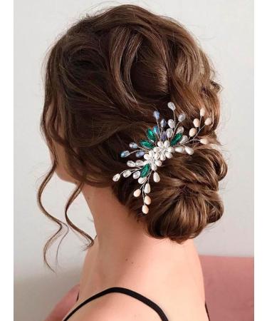 Vakkery Bride Wedding Hair Comb Silver Crystal Bridal Hair Accessories Rhinestone Prom Hair Pieces for Women and Girls - Buy Online on GoSupps.com