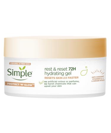 Simple Protect 'N' Glow Rest and Reset 72h Hydrating Gel cruelty-free vegan moisturiser to enhance glowing skin 50 ml 50 ml (Pack of 1) Hydrating Gel - Buy Online on GoSupps.com