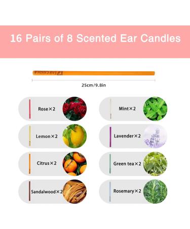 Ysimple 32 Pcs Ear Candles Ear Wax Remover Candle Kit All Natural Ear Candles Beeswax Candling Cones Cylinders Fragrance Hollow Candles with 16 Protective Disks and 2 Pack Swabs(8 Colours) Straight - Buy Online on GoSupps.com