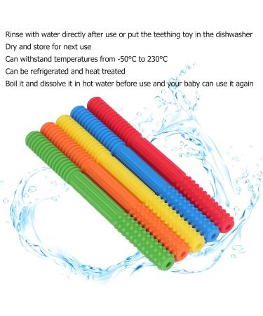 Cyrank 5-Part Baby Bite Tube Toys | Silicone Teething Gel & Cleaning Brush for Toddlers | Safe Fun for Boys & Girls - Buy Online on GoSupps.com