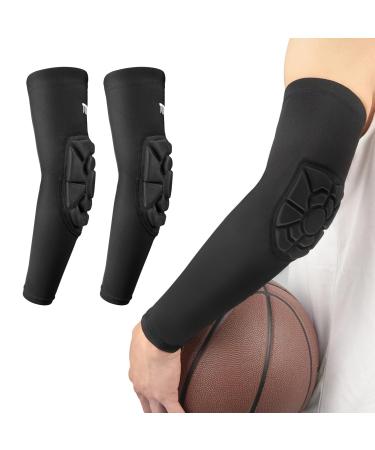 Elbow Pads for Men & Women 1 Pair Arm Compression Sleeve with Thickened Pads Elbow Protective Gear Elbow Support for Basketball Wrestling Football Volleyball Snowboarding Workout Small