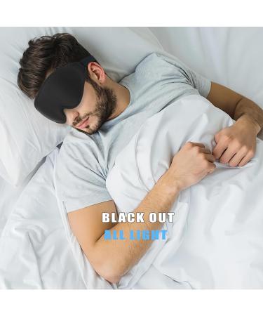 Buy 3D Contoured Sleep Mask for Men & Women - Adjustable No Pressure Eye Cover - Soft Black Blindfold for Better Sleep - Buy Online on GoSupps.com