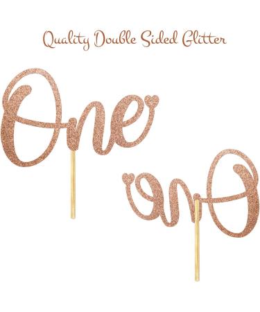 Party Port First Birthday Cake Topper Baby's 1st Birthday Cake Topper Number one Birthday Cake Topper First Birthday Party Cake Topper Decoration (Rose Gold) - Buy Online on GoSupps.com