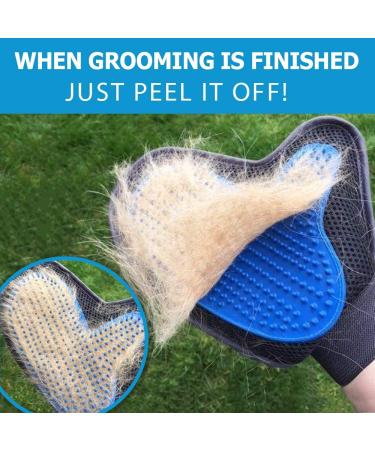 2-in-1 Pet Glove Grooming Tool & Furniture Hair Remover Mitt for Cats & Dogs | Gentle Deshedding Brush with Rubber Tips | Soft Massage Groomer Mitt - Buy Online on GoSupps.com