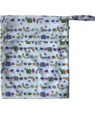 MUMBABY Wet Dry Bag for Baby Cloth Diaper Nappy - Reusable with Two Zippered Pockets | Spring Flower Design - Buy Online on GoSupps.com