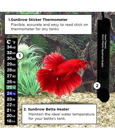 SunGrow Betta Stick-on Thermometer Stickers - Green & Blue Temperature Indicators (3 Pieces) - Buy Online on GoSupps.com