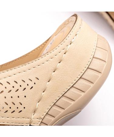 LTLGHY Women Orthotic Sandals | Arch Support Plantar Fasciitis Beach Flip Flops | Brown PU Leather Outdoor Sandal - Size 40 - Buy Online on GoSupps.com