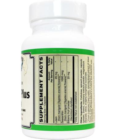 AlchePharma Lutein Plus 20 MG (crystalline Free Lutein) w/Zeaxanthin and Bilberry - Lutemax  - Buy Online on GoSupps.com