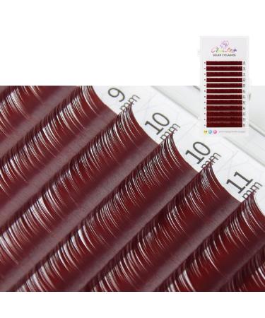 Buy Colored Lash Extensions - D Curl 0.07 Lavender Purple Coffee Cinnamon & Wine Red - Colorful Classic Individual Eyelash Extensions for Stunning Looks - Buy Online on GoSupps.com