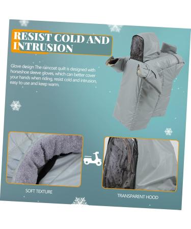 Clispeed Electric Bicycle Windshield Cover - Gray Duvet & Quilted Design for Motorized E-Bikes | Durable Oxford Fabric Parent-Child Ride - Buy Online on GoSupps.com