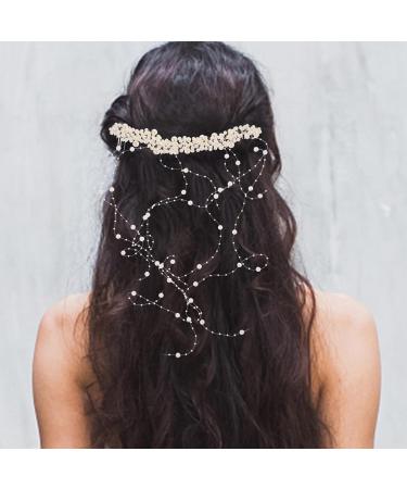 LIFKOME Wedding Hair Comb Tassel Pearl Hairpins Bride Headpiece Princess Fairy Hair Accessory Pearl Hair Jewelry for Women Girls Favors - Buy Online on GoSupps.com