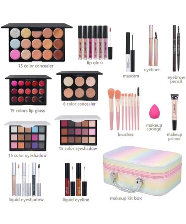 All-in-One Makeup Kit for Teens & Beginners | Eyeshadow Lip Gloss Brushes & More - Buy Online on GoSupps.com