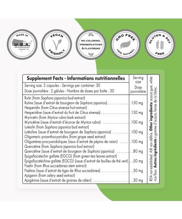 Supersmart FlavoLife (Flavonoid Complex Supplement) - with Luteolin Myricetin Fisetin Rutin Quercetin EGCG Apigenin Hesperidin | Non-GMO & Gluten Free - 60 Vegetarian Capsules - Buy Online on GoSupps.com