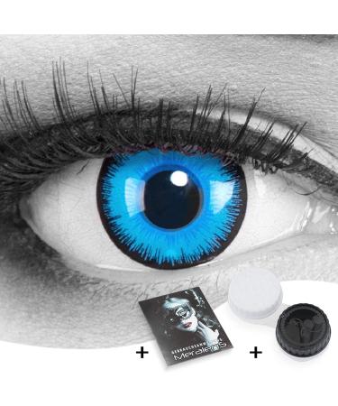 Buy Meralens Crazy Fun Blue Colored Contact Lenses - Perfect for Cosplay Halloween & Carnivals | Free Lens Container | -4.50 Dioptria - Buy Online on GoSupps.com