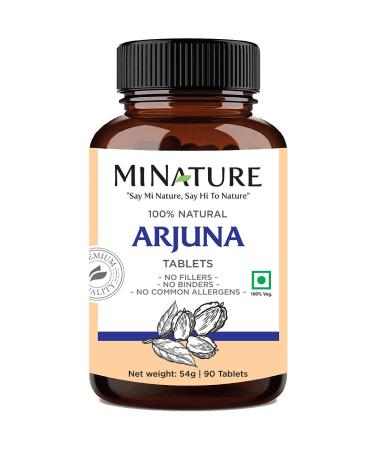 Arjuna Tablets by mi Nature -90 Tablets 1000mg | 45 Day Supply | 100% Natural Arjuna Tablet | Arjun bark | Saraca Indica | Supports Cardiovascular Health | Antioxidant | from India