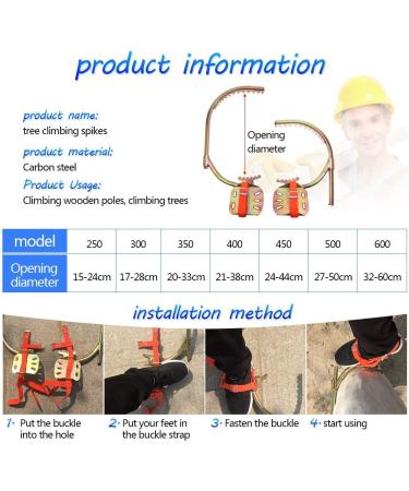Rustproof Steel Crampons for Tree Climbing | Safe Belt Set for Climbing Hunting and Fruit Picking - Model 500 - Buy Online on GoSupps.com