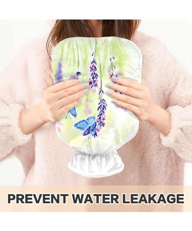 NAANLE 2L Hot Water Bottle with Cover - Watercolor Butterfly Design for Back Pain Relief & Warmth Therapy | Transparent Hot Water Bottle for Hands & Neck - Buy Online on GoSupps.com
