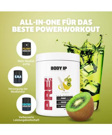 Buy Body IP Perfect Pre 3.0 Kiwi Banana - Vegan Pre Workout Shake Pump Booster Lactose-Free Aspartame-Free 20 Portions Made in Germany - International Shipping Available - Buy Online on GoSupps.com