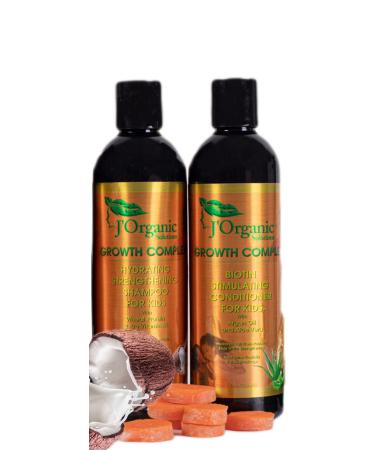 J Organic Solutions Shampoo & Conditioner Set (for kids) with Biotin  Wheat Protein  Vitamin B5  Argan Oil  Aloa Vera & more