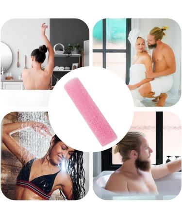 Yabauuop African Bath Sponge Nylon Mesh African Mesh Cloth Shower Net Scrubber Elastic Bath Sponges for Daily Use Women & Men Bathing Pink - Buy Online on GoSupps.com