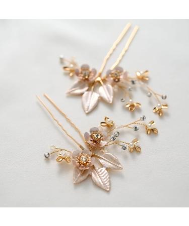 SWEETV Handmade Wedding Hair Pins for Brides - 2Pcs Bridal Hair Accessories Set - Buy Online on GoSupps.com