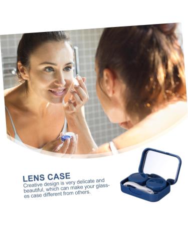 SewoArt Sweet Lens DUI - 4-Box Care Set for Colored Contact Lenses | Compact Storage Case with Mirror & Soaked Storage | Blue 6.5x4.5x2cm - Buy Online on GoSupps.com