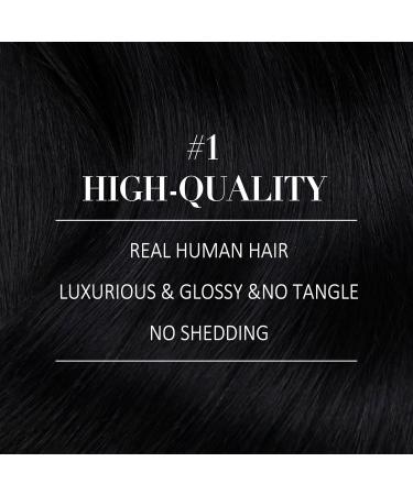 Buy Youngsee Clip in Extensions - Real Black Hair 40cm 120g Remy Glatt - 7 Pieces - Buy Online on GoSupps.com