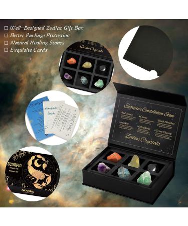 Aovila Scorpio Crystals Zodiac Gift Set | Healing Crystals & Birthstones | Astrology Horoscope Box Set for Scorpio - Buy Online on GoSupps.com