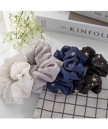 Outyua Elegant Star Hair Scrunchies - 5Pcs Hair Ties for Women and Girls - Buy Online on GoSupps.com