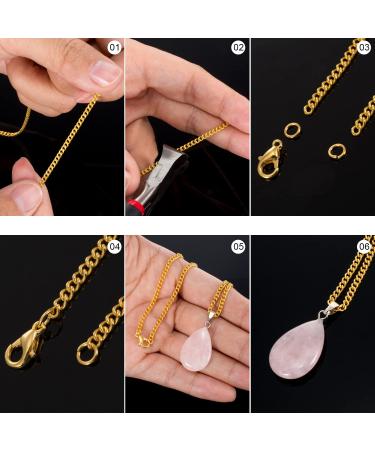 33ft Gold Plated Link Chain Necklace Kit - DIY Jewelry Making Set for Men and Women (1.5mm) - Buy Online on GoSupps.com