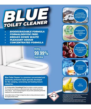 Flow 25 Litre Blue Chemical Motorhome & Caravan WC Toilet Cleaner Fluid | Biodegradable Formaldehyde Free Cleaning Formulation | Disinfectant & Cleaner | Fresh Fragrance 25 l (Pack of 1) - Buy Online on GoSupps.com