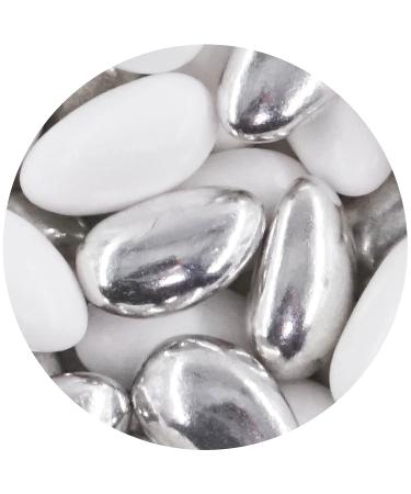 Buy 1kg Wedding Almond Conchiglia Mix - White-Silver Metallic Matt Sugar Almonds for Baptism & Guest Gifts | Perfect Candy Bar Sweets - Buy Online on GoSupps.com