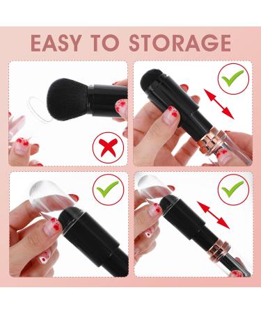 Molain Small Make-up Brush Set - 4-in-1 Portable Travel Brush Kit | Lip Highlight Eyeshadow & Foundation Brushes - Retractable Mini Face Cosmetic Brushes in Black - Buy Online on GoSupps.com