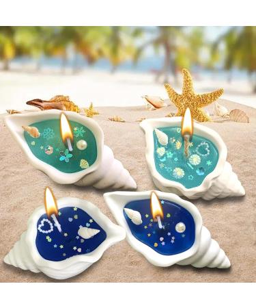 Ocean Theme Conch Shell Candle | Handmade Natural Scented Soy Wax Gel | Perfect for Meditation & Stress Relief - Buy Online on GoSupps.com