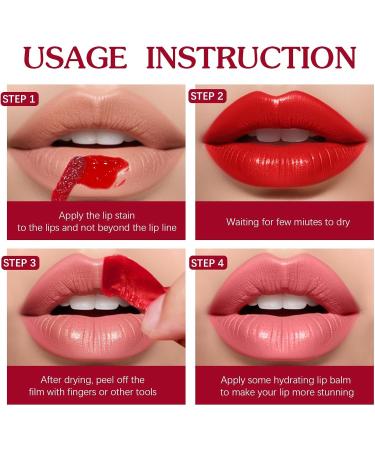  Prreal Peel Off Lip Tint Long Lasting Lip Tint Waterproof Non-Sticky Transfer Resistant Super Pigmented (01+05+06) - Buy Online on GoSupps.com