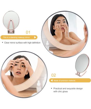 Portable Handheld Makeup Vanity Magnifier Set - Gold Double Sided Mirror for Bedroom and Dormitory - Compact Folding Design - 29x12.5cm - By Minkissy - Buy Online on GoSupps.com