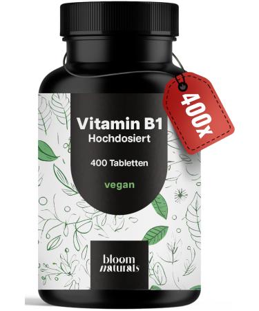 Supplement Hub Vitamin B1 high dose 400 tablets with 250 mg Vitamin B 1 Thiamine Vit B1 Laboratory tested vegan & produced in Germany