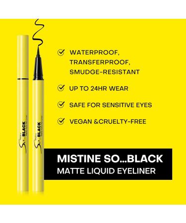 Mistine So Black Waterproof Smudge Proof Liquid Eyeliner - Vegan & Cruelty-Free - Buy Online on GoSupps.com
