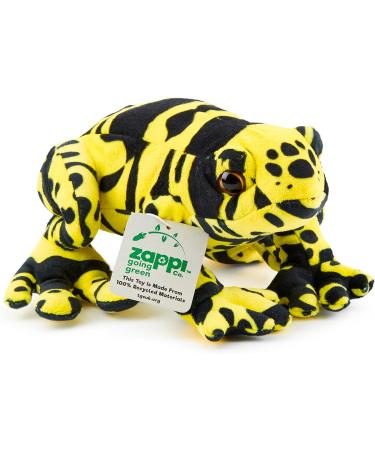 Zappi Co 100% Recycled Plush Poison Dart Frog Toy - 20cm - Yellow/Black - Eco-Friendly Stuffed Animal for Newborns - Buy Online on GoSupps.com