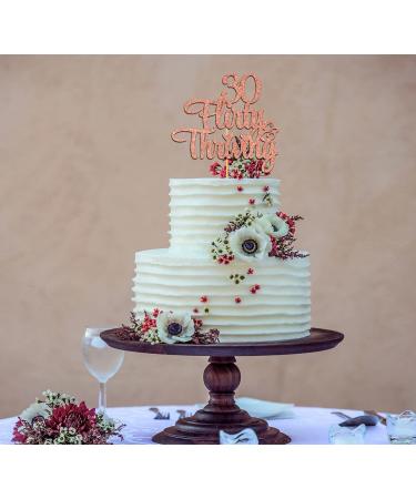Ferastar 30 Flirty & Thriving Cake Topper Cheers to 30 Years Happy 30th Birthday Anniversary Party Decorations Rose Gold Glitter. - Buy Online on GoSupps.com