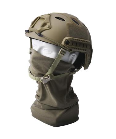 Tongcamo Military Helmet Airsoft Helmet and Mask Tactical Bump Helmet Fast PJ Tape for Men Multicam Military Sports Sand