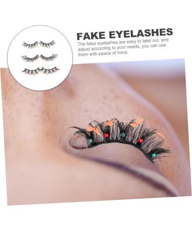 minkissy 3 Pairs Decor Fake Eyelashes False Lashes Makeup Supplies Fake Lashes for Performance False Eyelashes Individual Fake Lashes Individual Makeup Accessories Fluffy Chemical Fiber Set - Buy Online on GoSupps.com