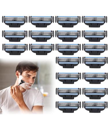 20 pieces replacement blades for wet razors men make 3 blades make 3 blades refill men razor blade manual blade barber beard clads men wet razor men
