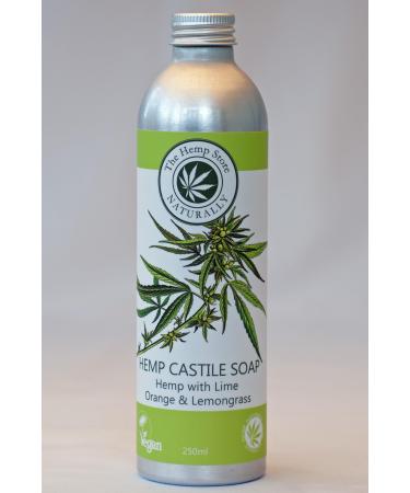 The Hemp Store Hemp Castile Liquid Soap with Lime Orange & Lemongrass 250ml