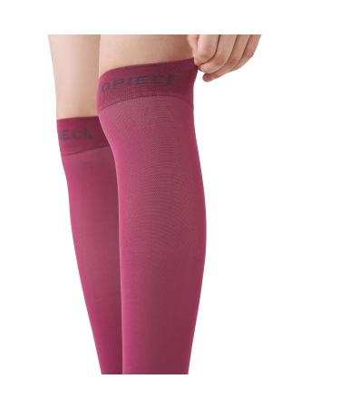 Maroon Open Toe Compression Socks 15-20mmHg | Reduce Swelling & Alleviate Varicose Veins - Buy Online on GoSupps.com