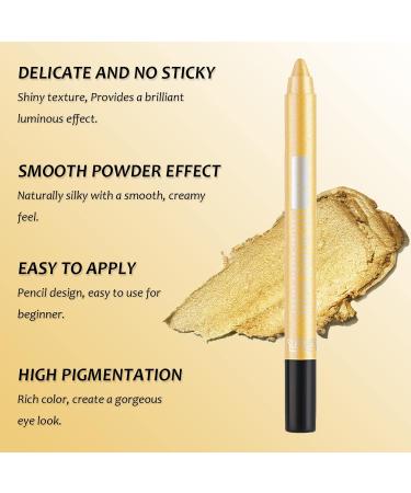 Waterproof Gold Eyeshadow Stick - Long-Lasting Shimmer Cream Eyeshadow Pen - Buy Online on GoSupps.com