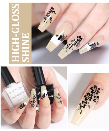 Dijit Stamping Nail Polish Set - Black/White Quick Dry Nail Art Print - Buy Online on GoSupps.com