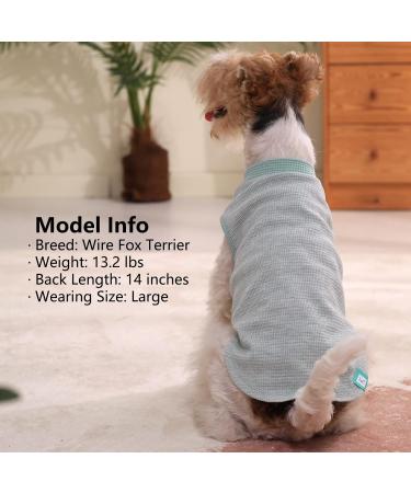 KYEESE 2Pack Small Dog Shirts | Soft Stretchy Waffle Fabric | Lightweight & Breathable Cat Shirt | Sleeveless Dog Vest | Green+Grey | S-Chest(14) - 2Pack - Buy Online on GoSupps.com
