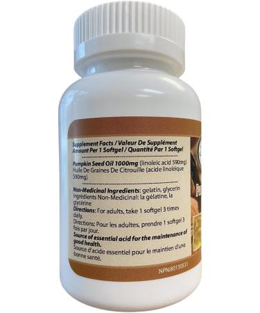 Pumpkin Seed Oil 1000mg 180s 2 bottles by Total Natural Men And Sex Health Care Supports Healthy Prostate And Urinary Control Made In Canada - Buy Online on GoSupps.com
